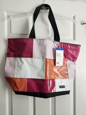 Rareform Pink & Orange Patchwork Zippered Tote